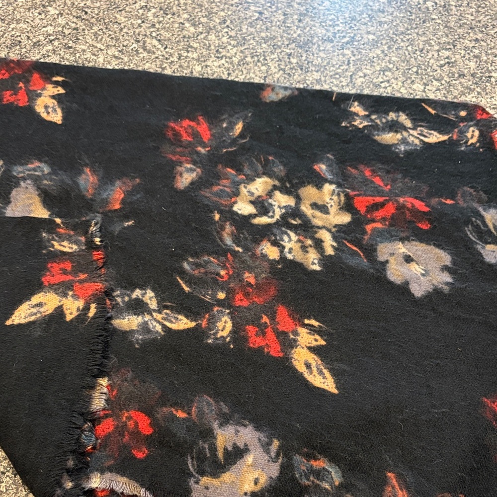 Floral Black Scarf